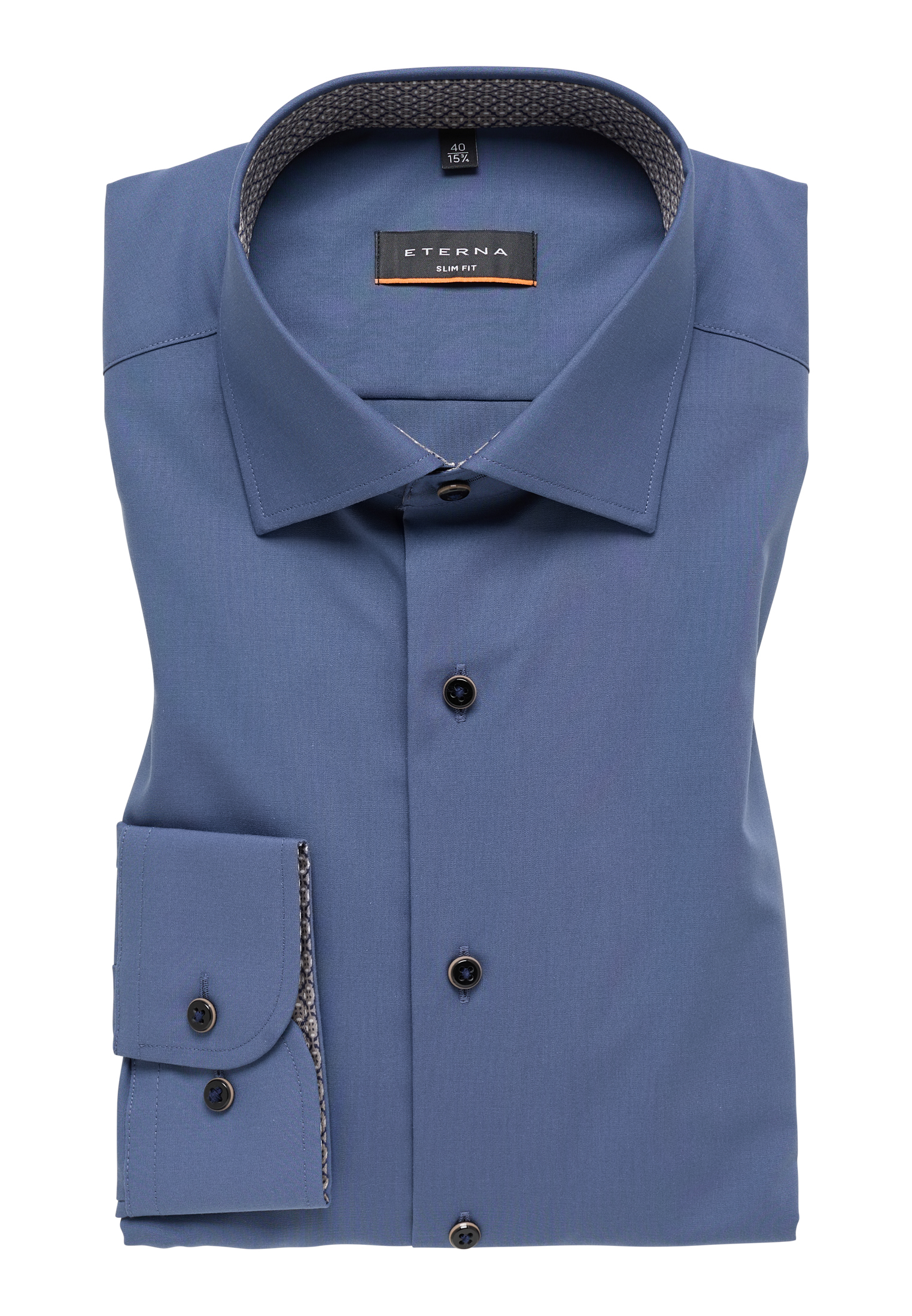 SLIM FIT Original Shirt in rauchblau unifarben | rauchblau | 46 | super  langer Arm (72 cm) | 1SH11516-01-62-46-72