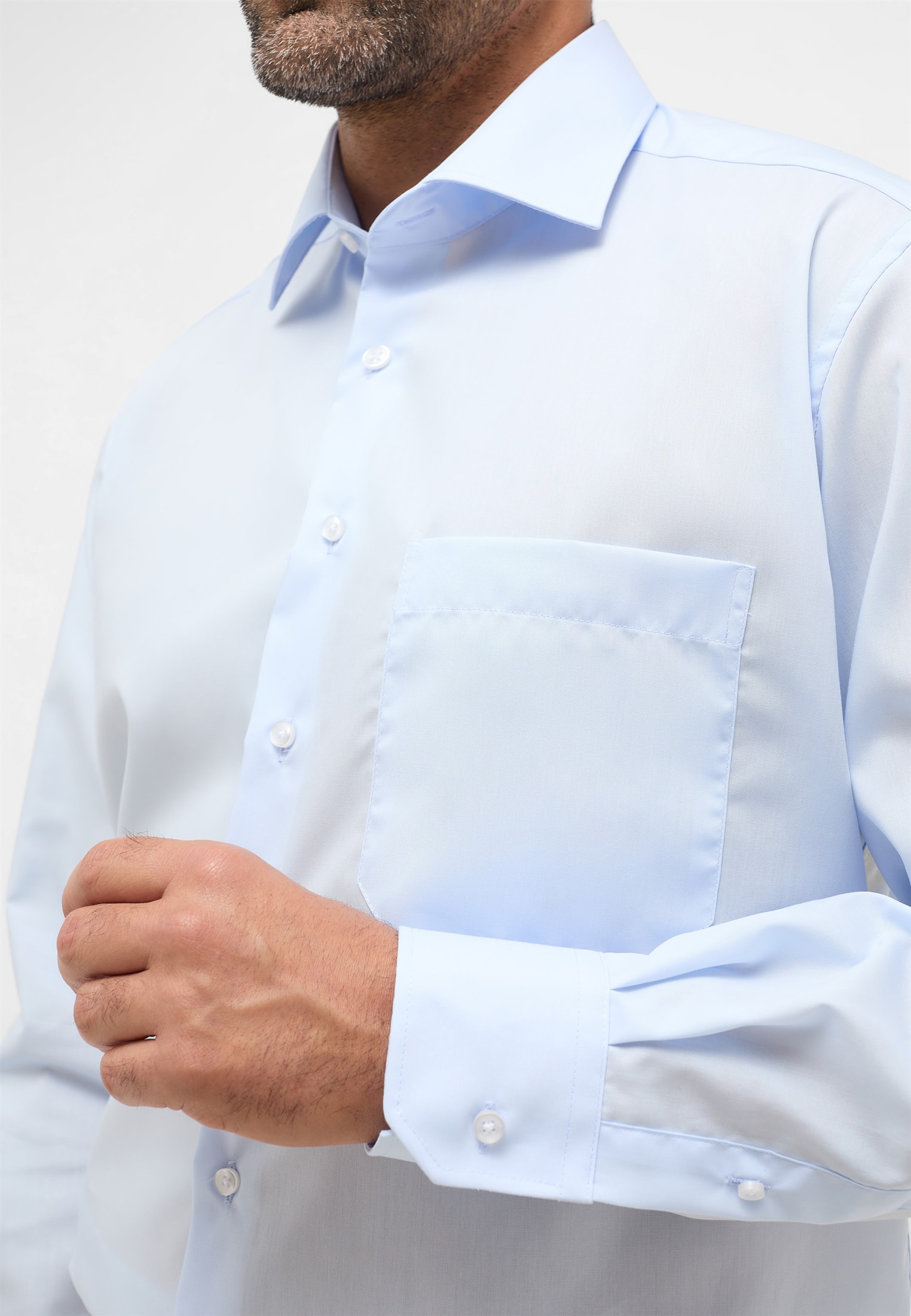 COMFORT FIT Original Shirt in hellblau unifarben | hellblau | 45 | Langarm  | 1SH11781-01-11-45-1/1