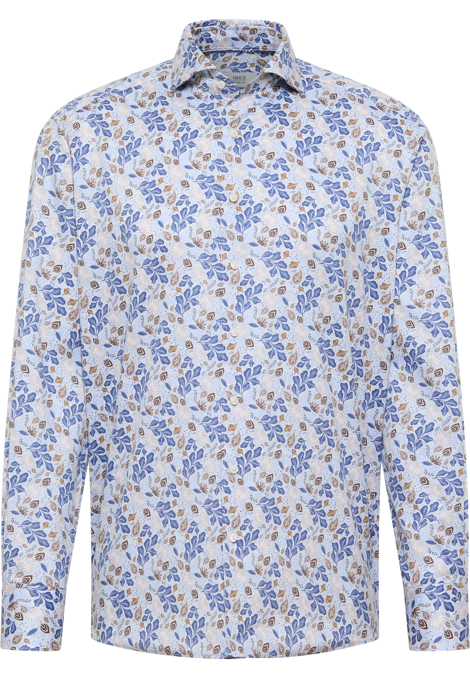 COMFORT FIT Hemd in royal blau bedruckt