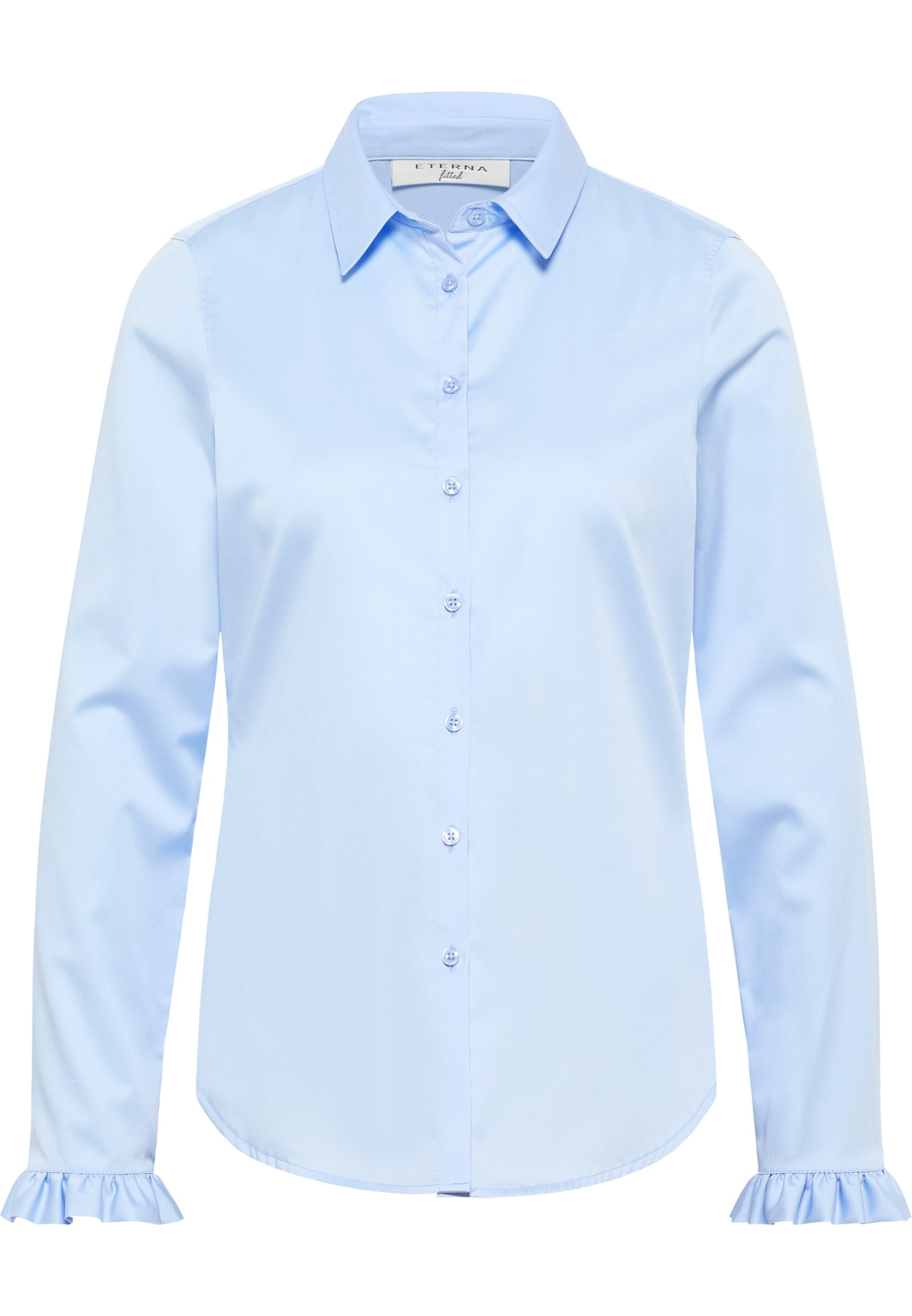 Satin Shirt Blouse in lyseblå vlakte