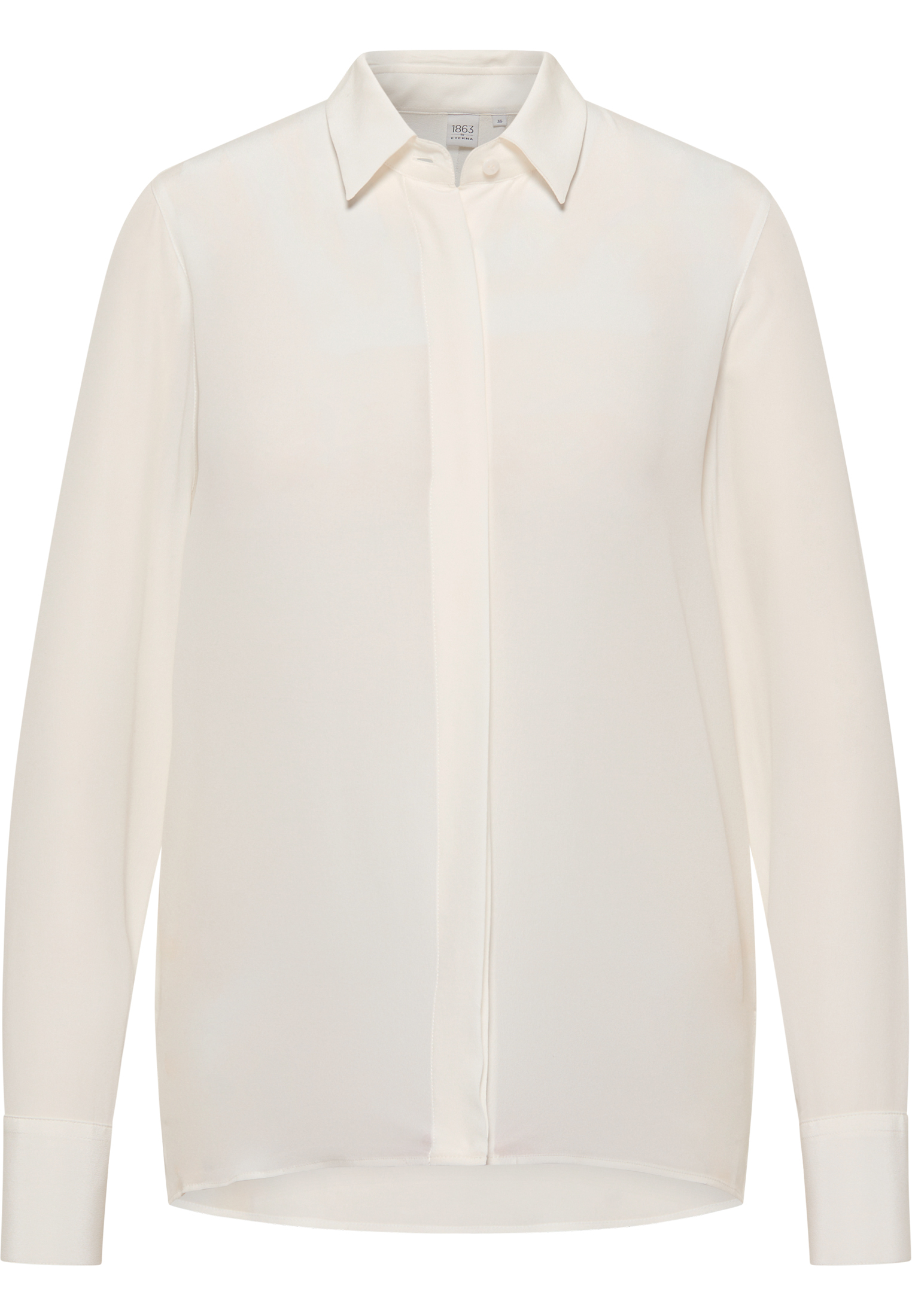 rib dood gaan supermarkt ETERNA Zijden blouse | wit | 36 | Lange mouw | 2BL03888-00-01-36-1/1