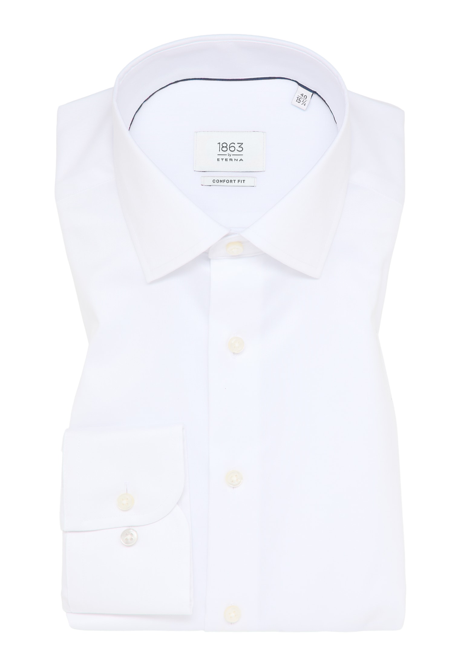 COMFORT FIT Luxury Shirt in weiß unifarben | weiß | verlängerter Arm (68  cm) | 37 | 1SH00739-00-01-37-68
