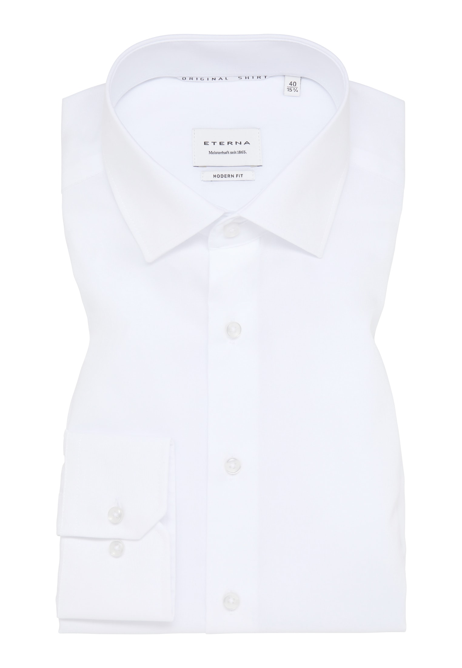 MODERN FIT Original Shirt in weiß unifarben | weiß | 38 | Langarm |  1SH12596-00-01-38-1/1