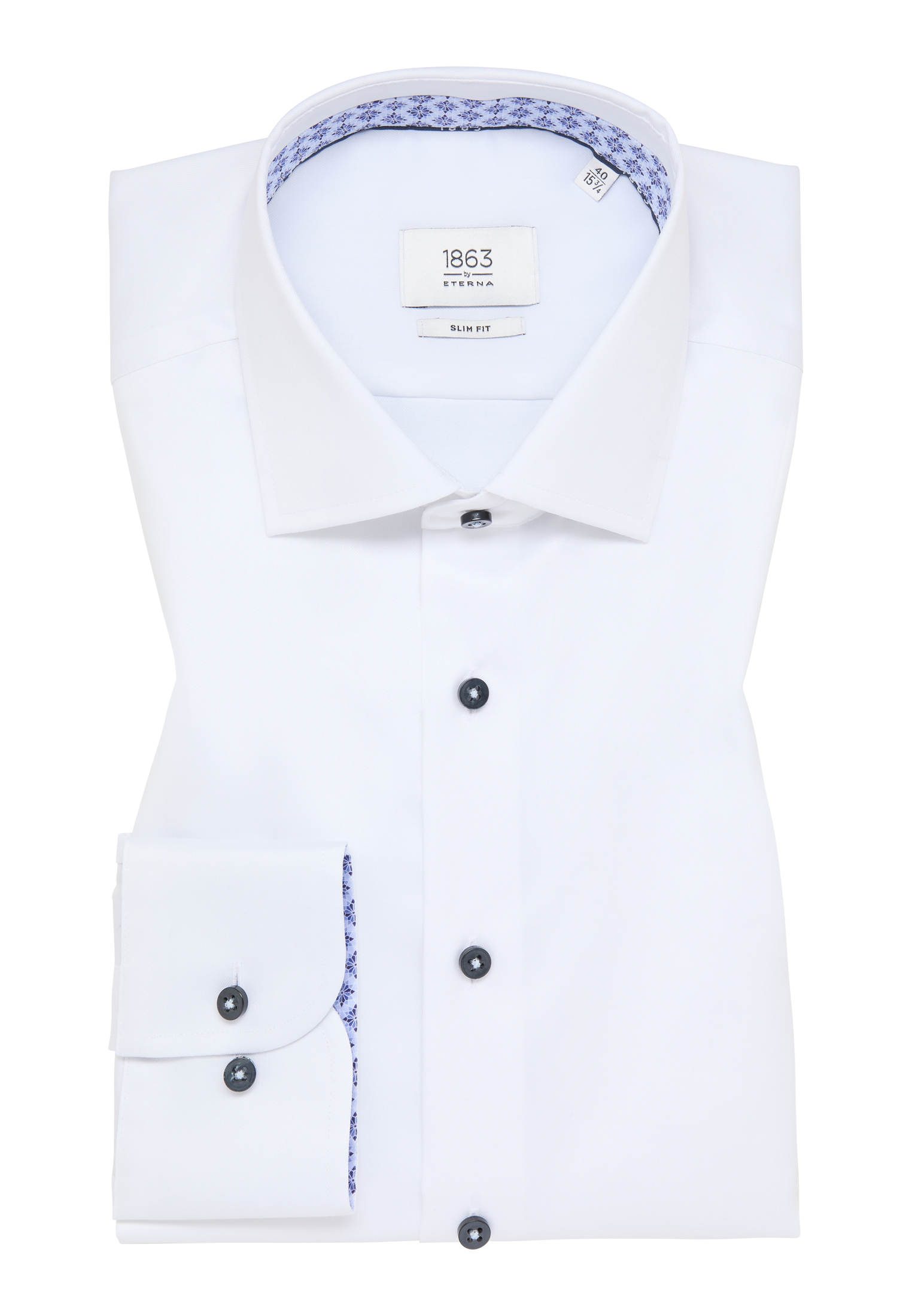 SLIM FIT Luxury Shirt in weiß unifarben | weiß | 42 | Langarm |  1SH12543-00-01-42-1/1