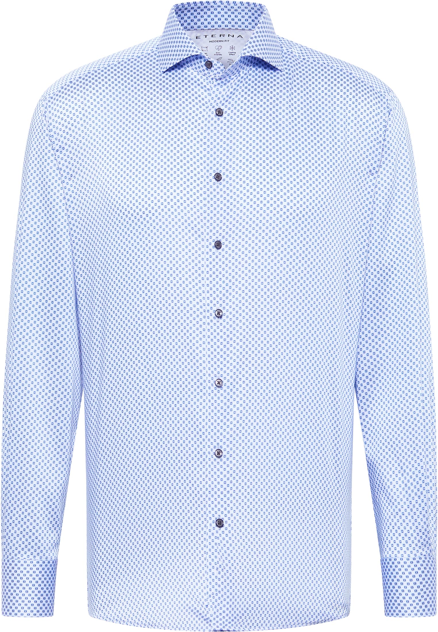 MODERN FIT Performance Shirt in blue printed
