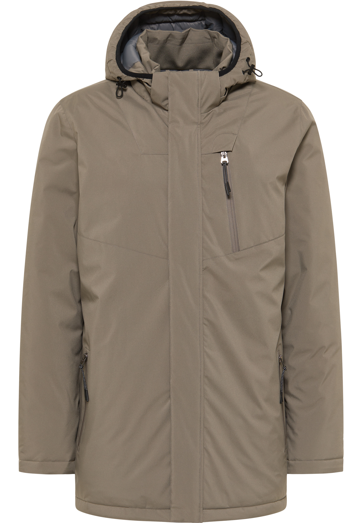 Parka jacket in grey plain