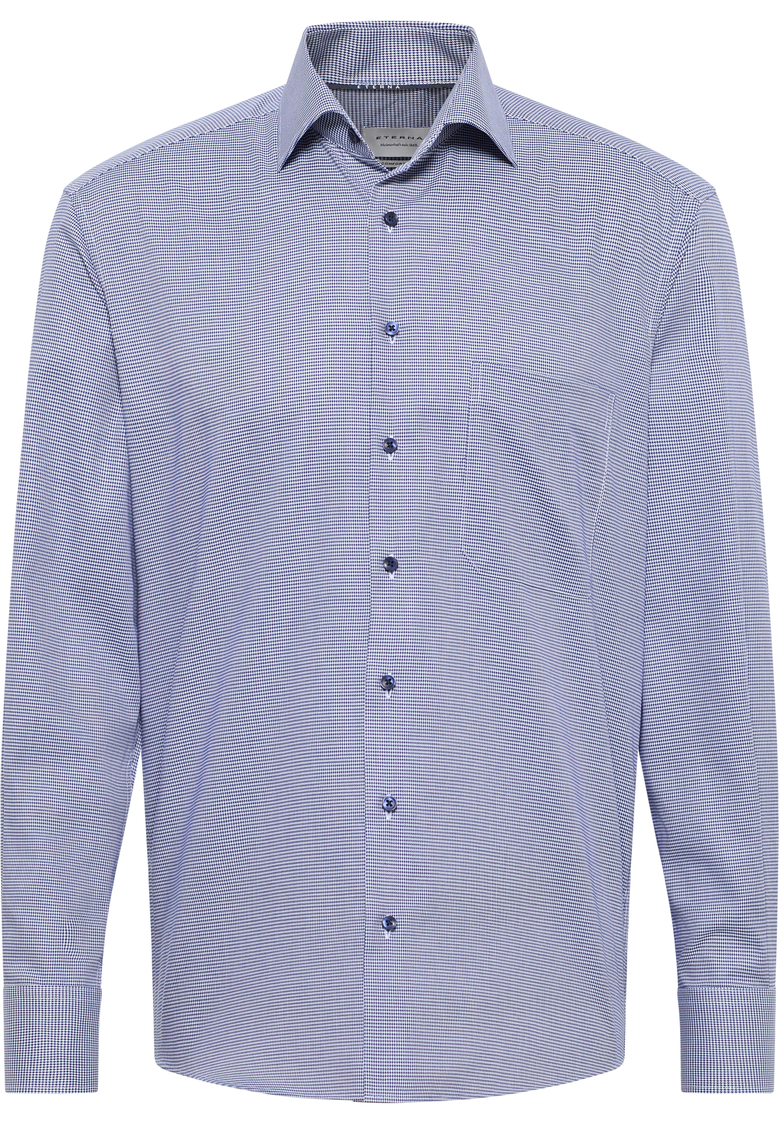 COMFORT FIT Overhemd in donkerblauw geruit