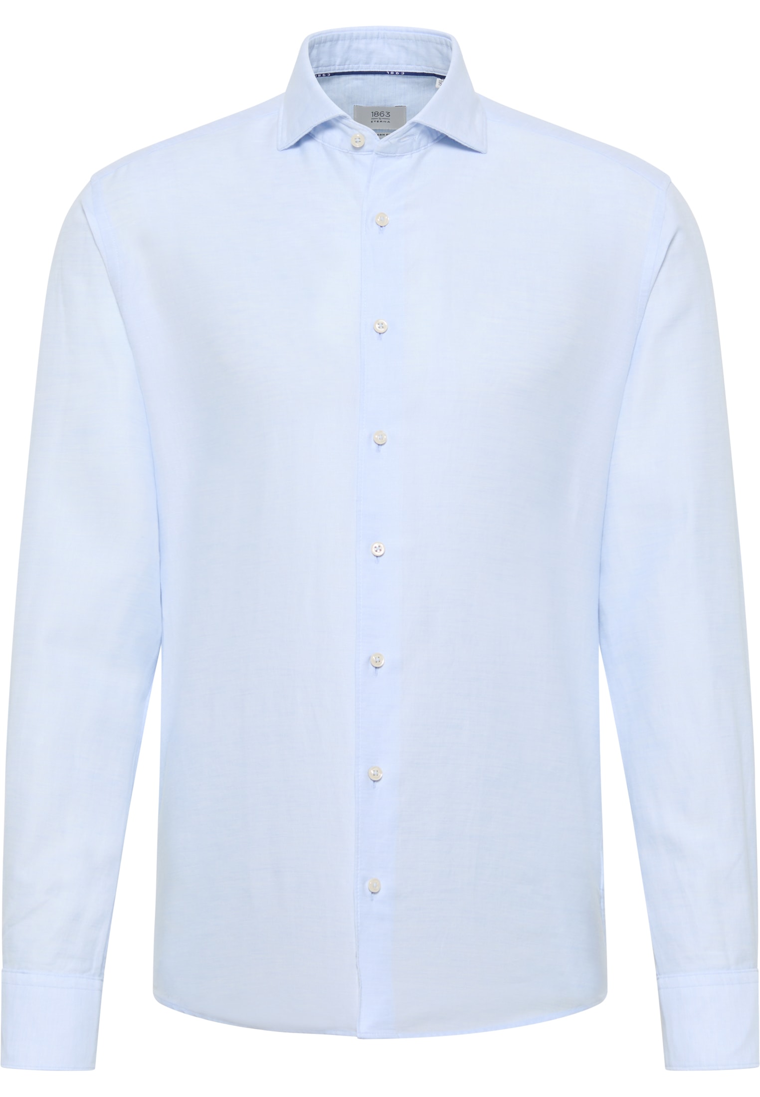 MODERN FIT Linen Shirt in hemelsblauw vlakte