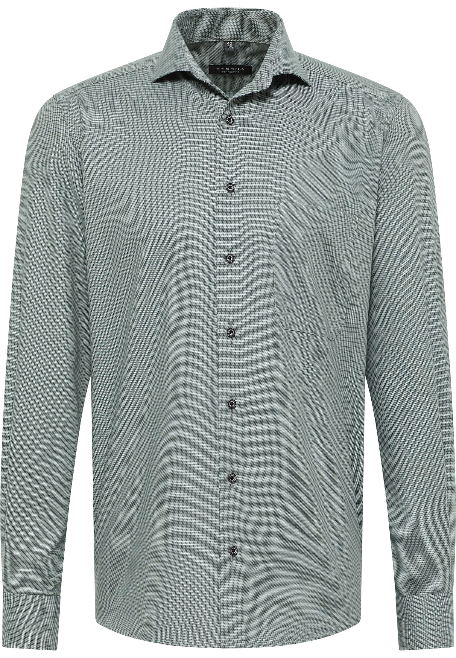 COMFORT FIT Overhemd in smaragd gestructureerd