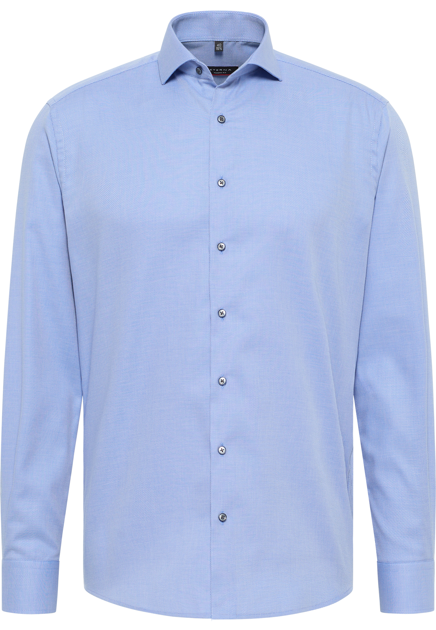 MODERN FIT Overhemd in blauw gestructureerd