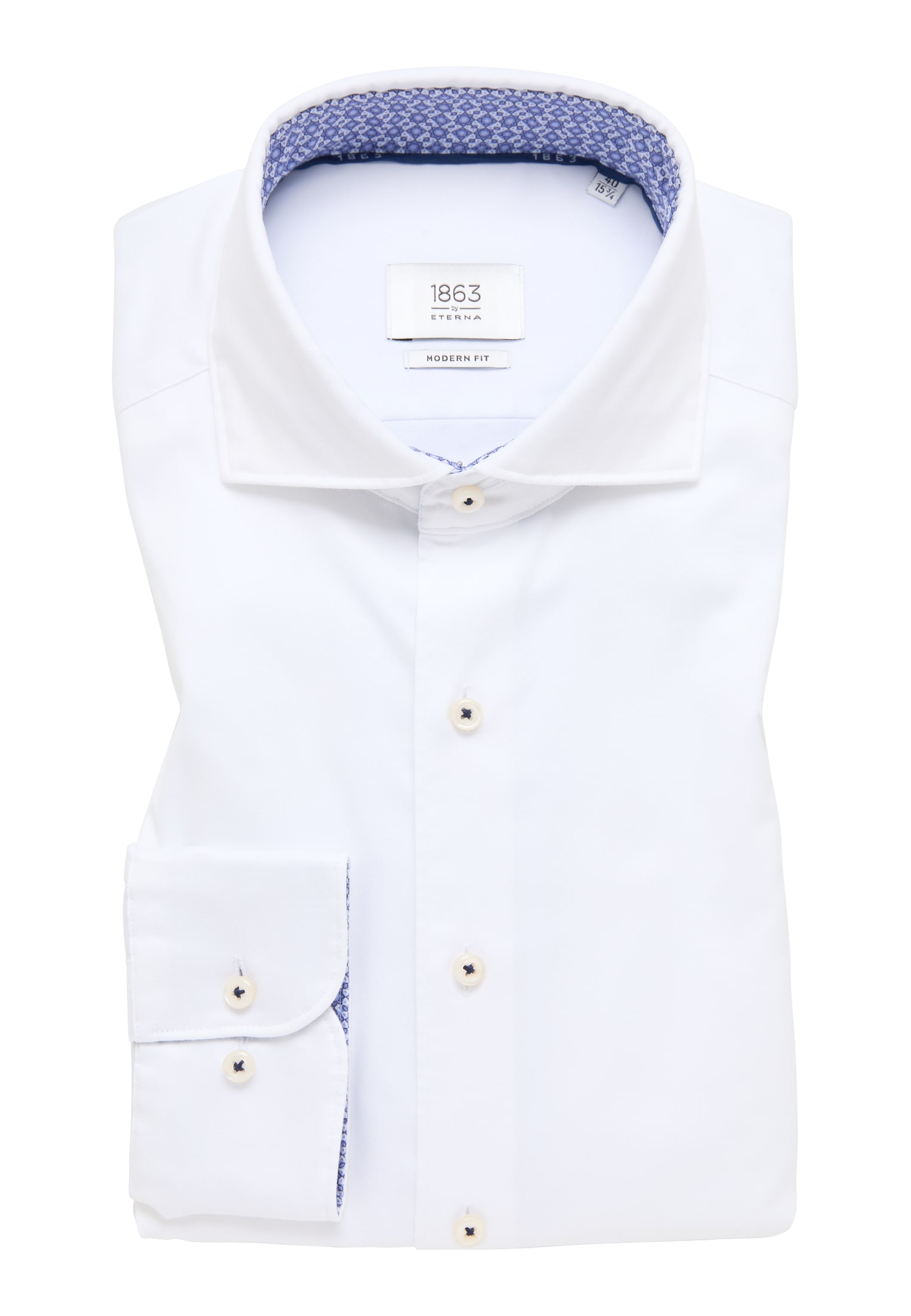 MODERN FIT Soft Luxury Shirt in off-white unifarben | off-white | 42 |  Langarm | 1SH11519-00-02-42-1/1