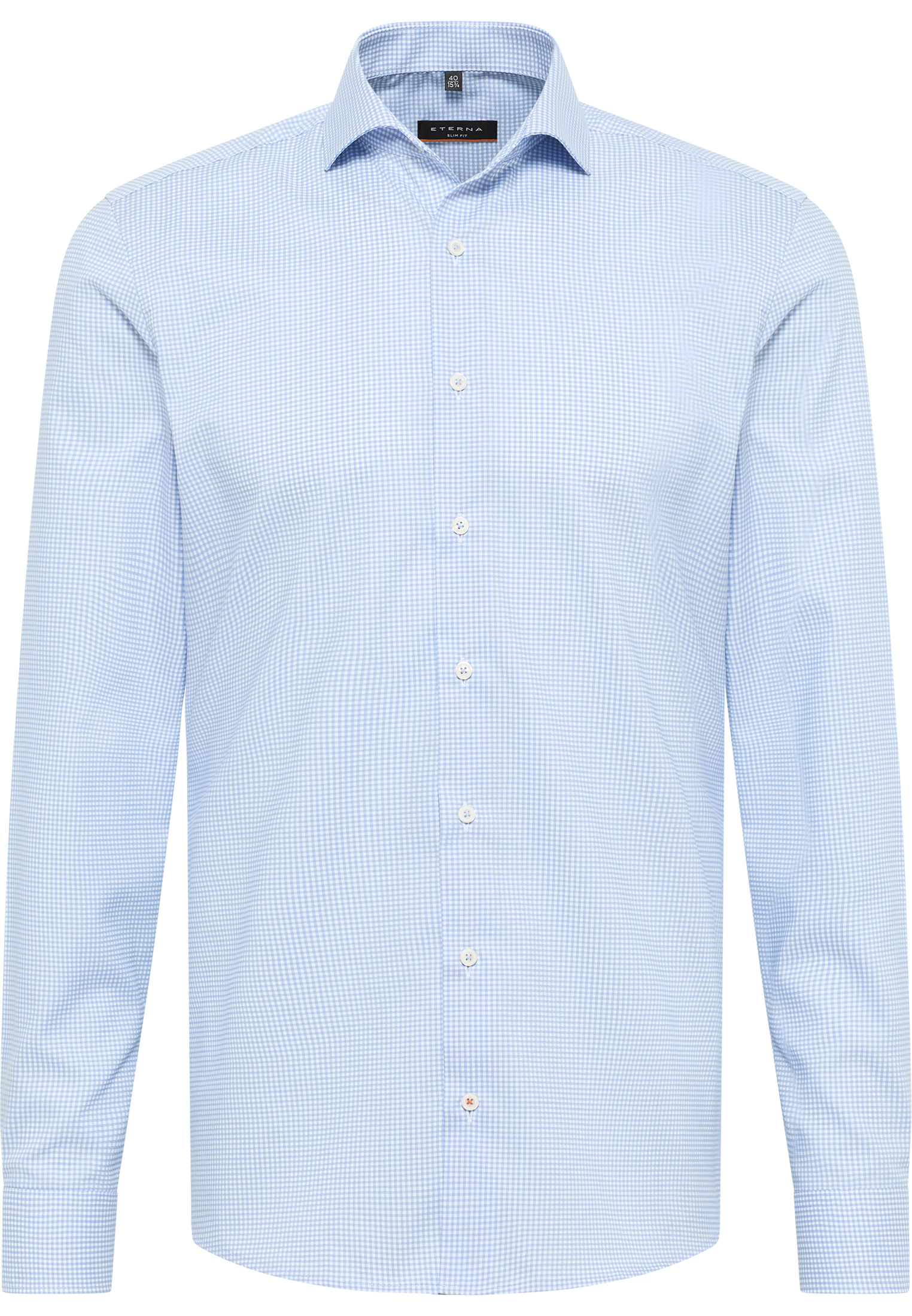 SLIM FIT Overhemd in lyseblå geruit