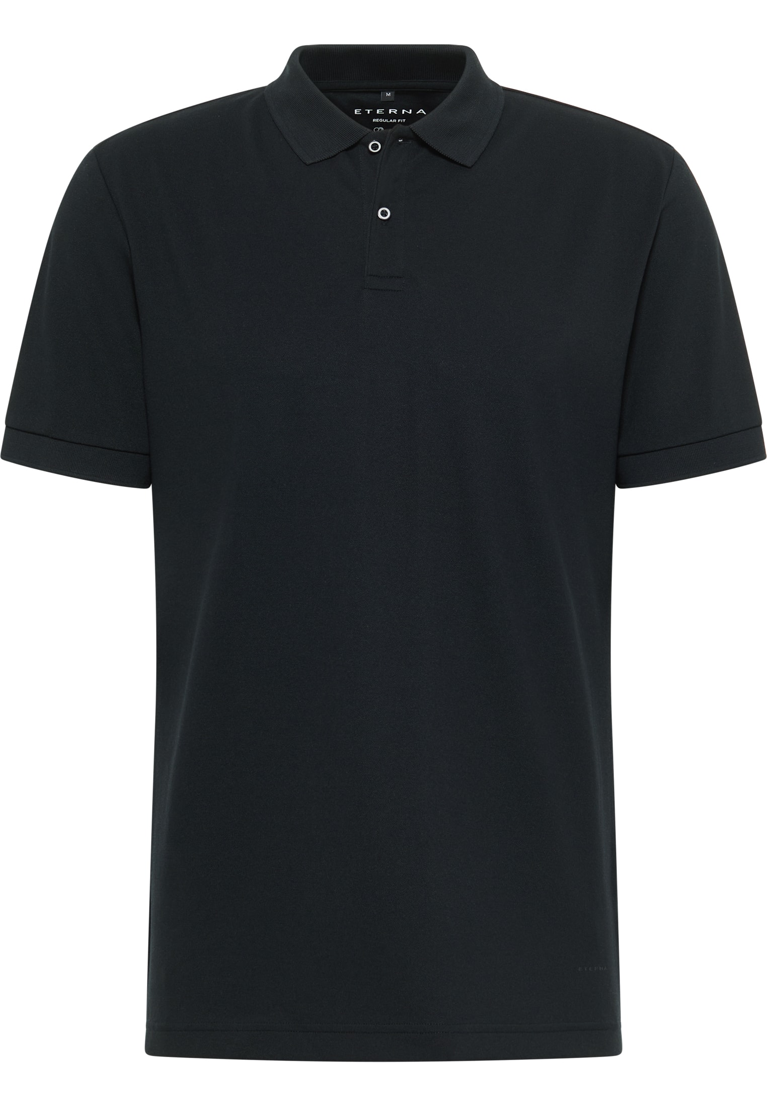 REGULAR FIT Poloshirt in schwarz unifarben