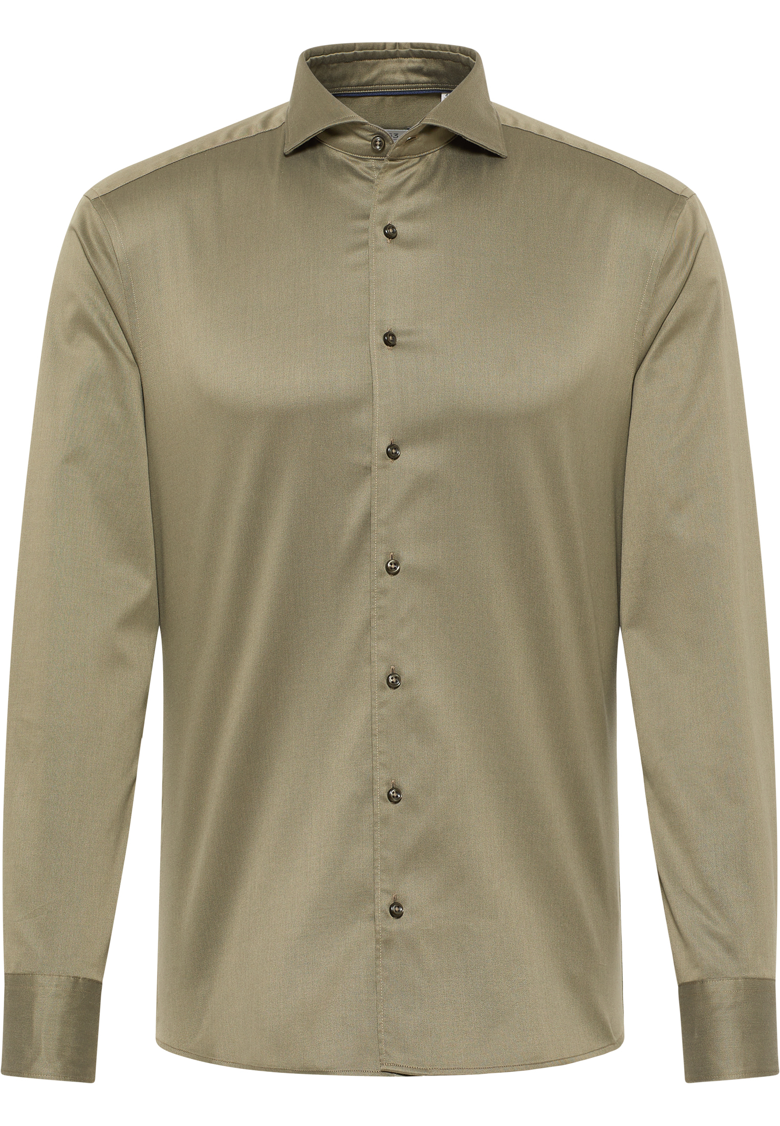 SLIM FIT Soft Luxury Shirt in stahlgrau unifarben