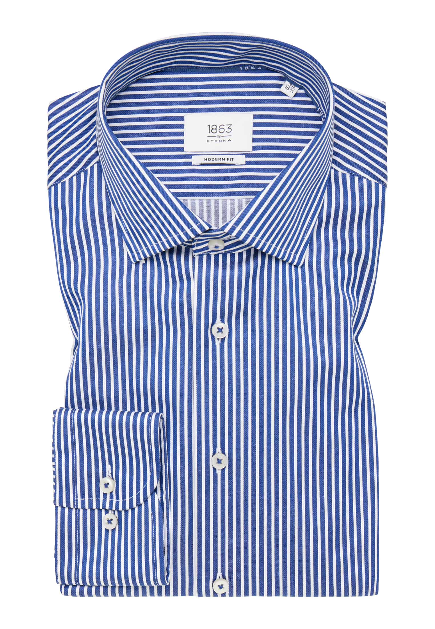 MODERN FIT Shirt in medium blue striped