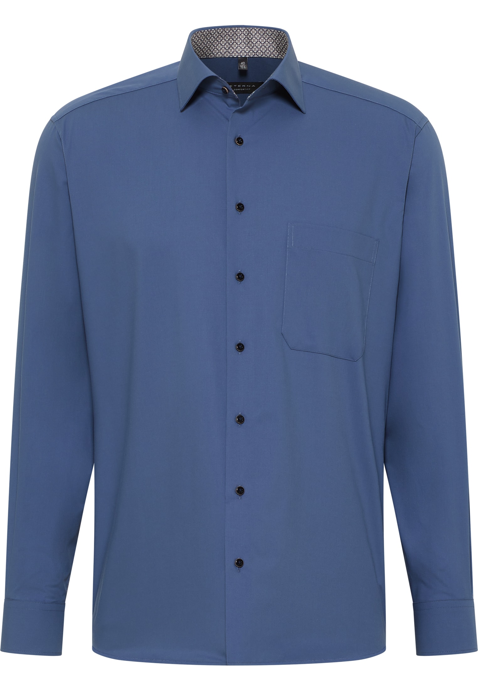 COMFORT FIT Original Shirt in rookblauw vlakte