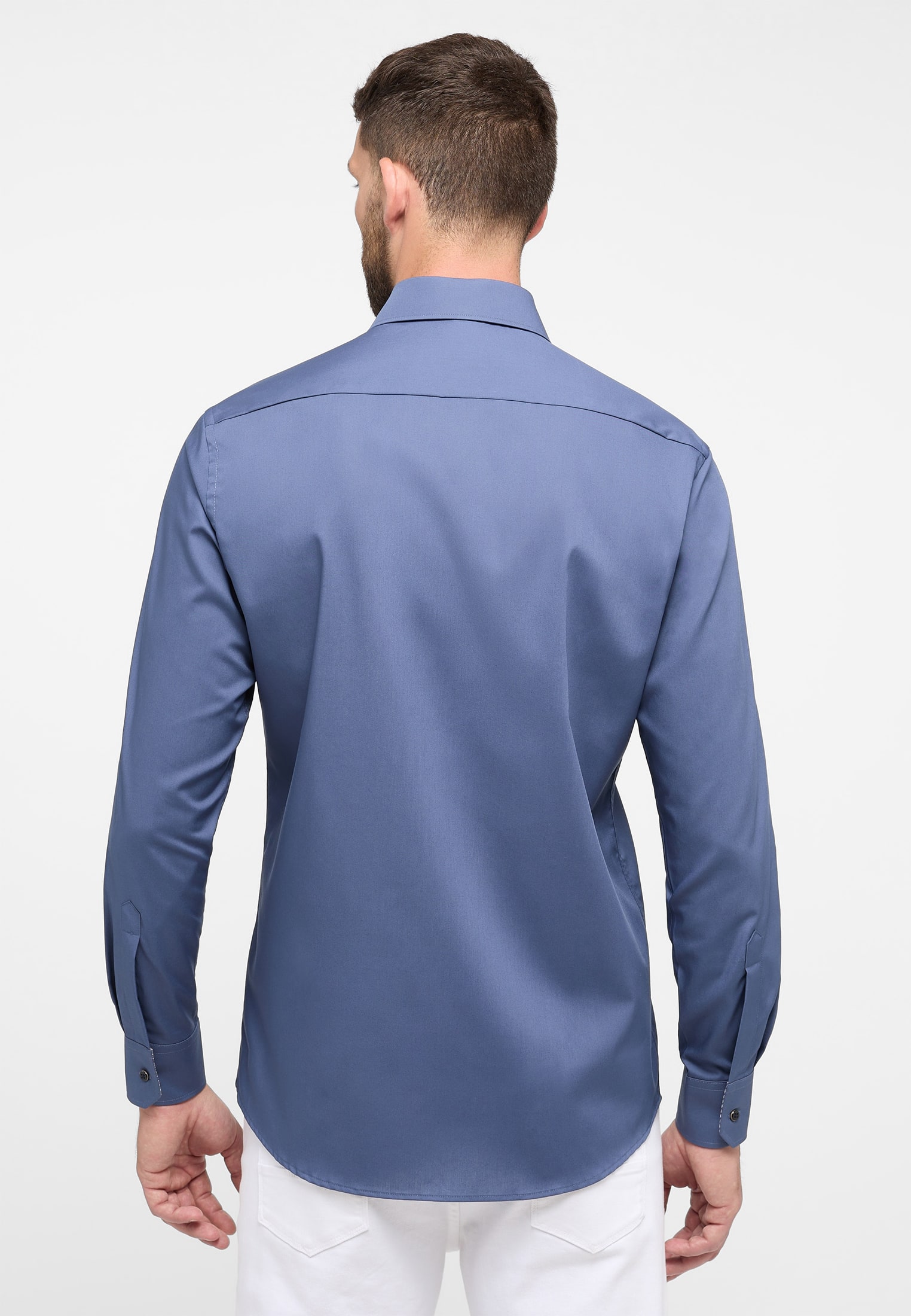 MODERN FIT Original Shirt in rauchblau unifarben | rauchblau | 40 | Langarm  | 1SH11722-01-62-40-1/1 | Einstecktücher