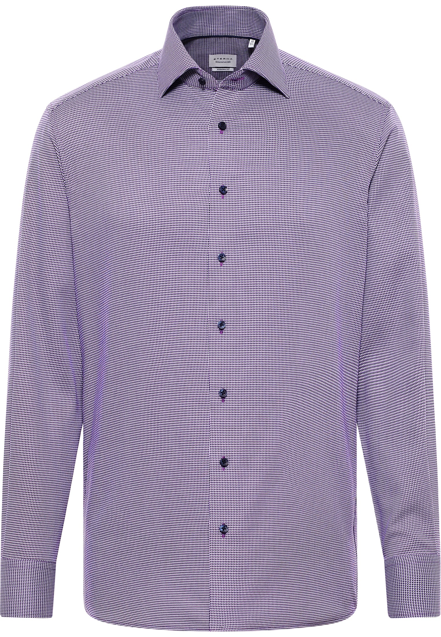 MODERN FIT Hemd in violett strukturiert