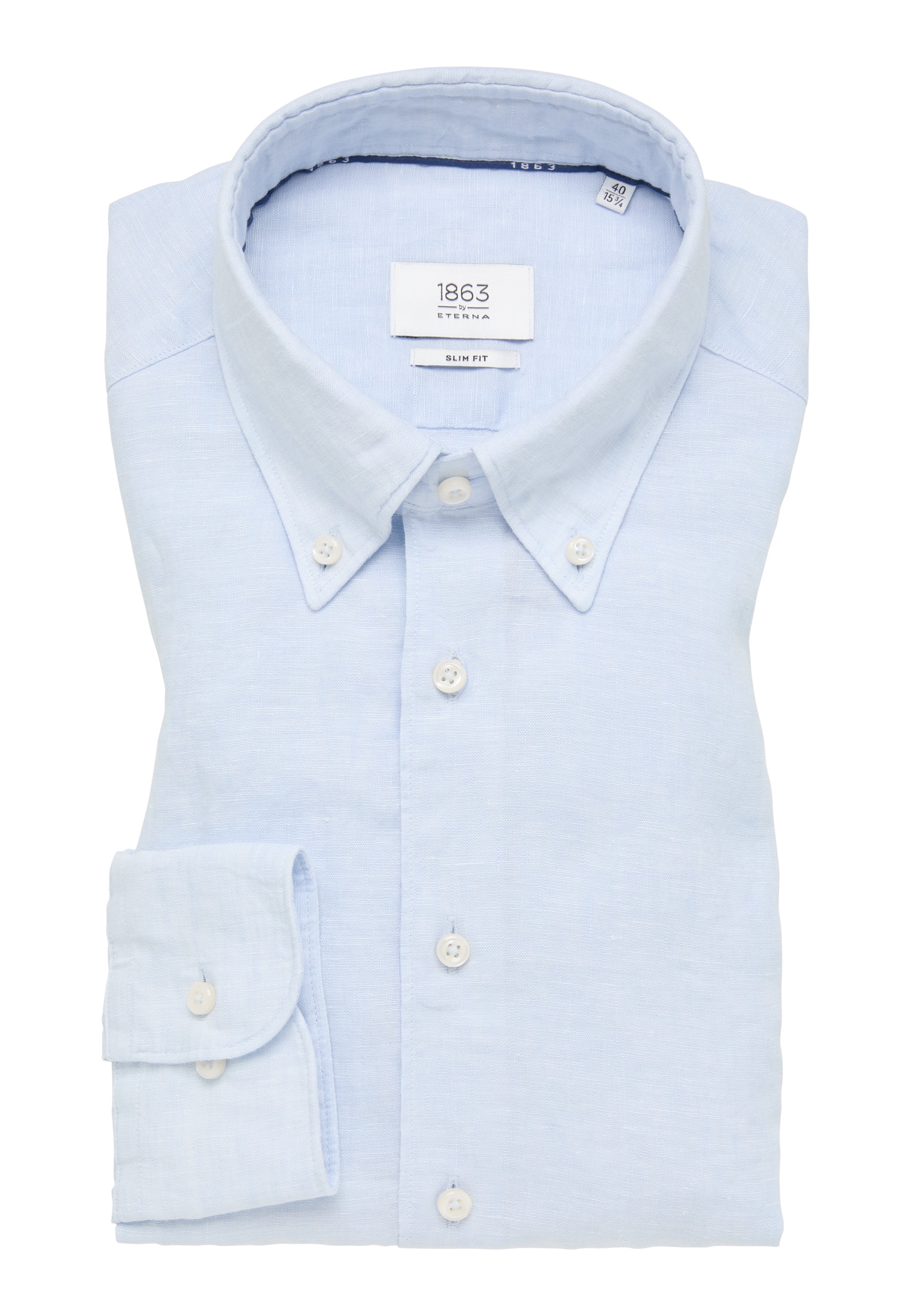 SLIM FIT Shirt in light blue plain | light blue | long sleeve | 40 |  1SH11907-01-11-40-1/1