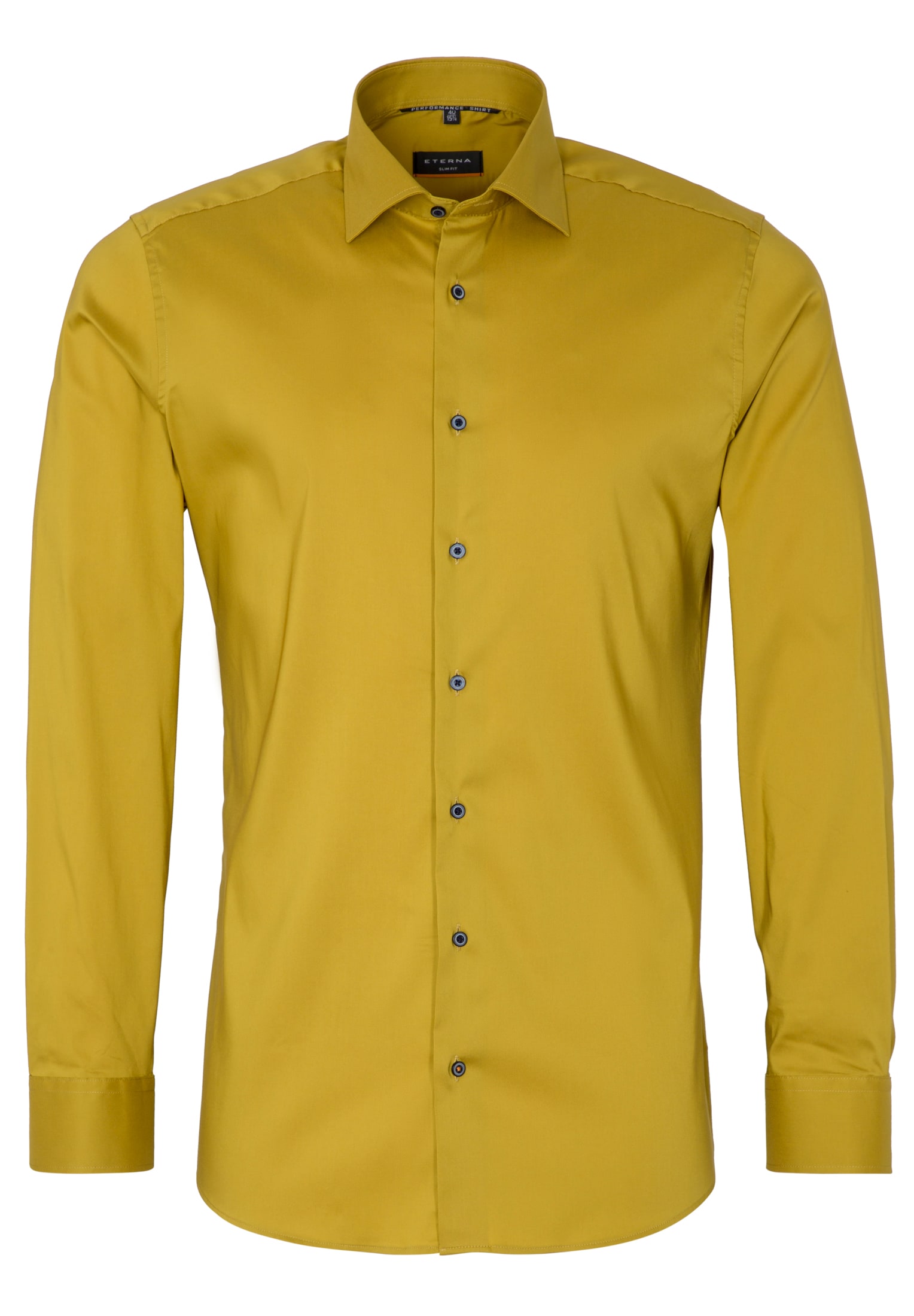SLIM FIT Performance Shirt in curry plain | curry | 44 | long sleeve |  1SH02217-07-61-44-1/1