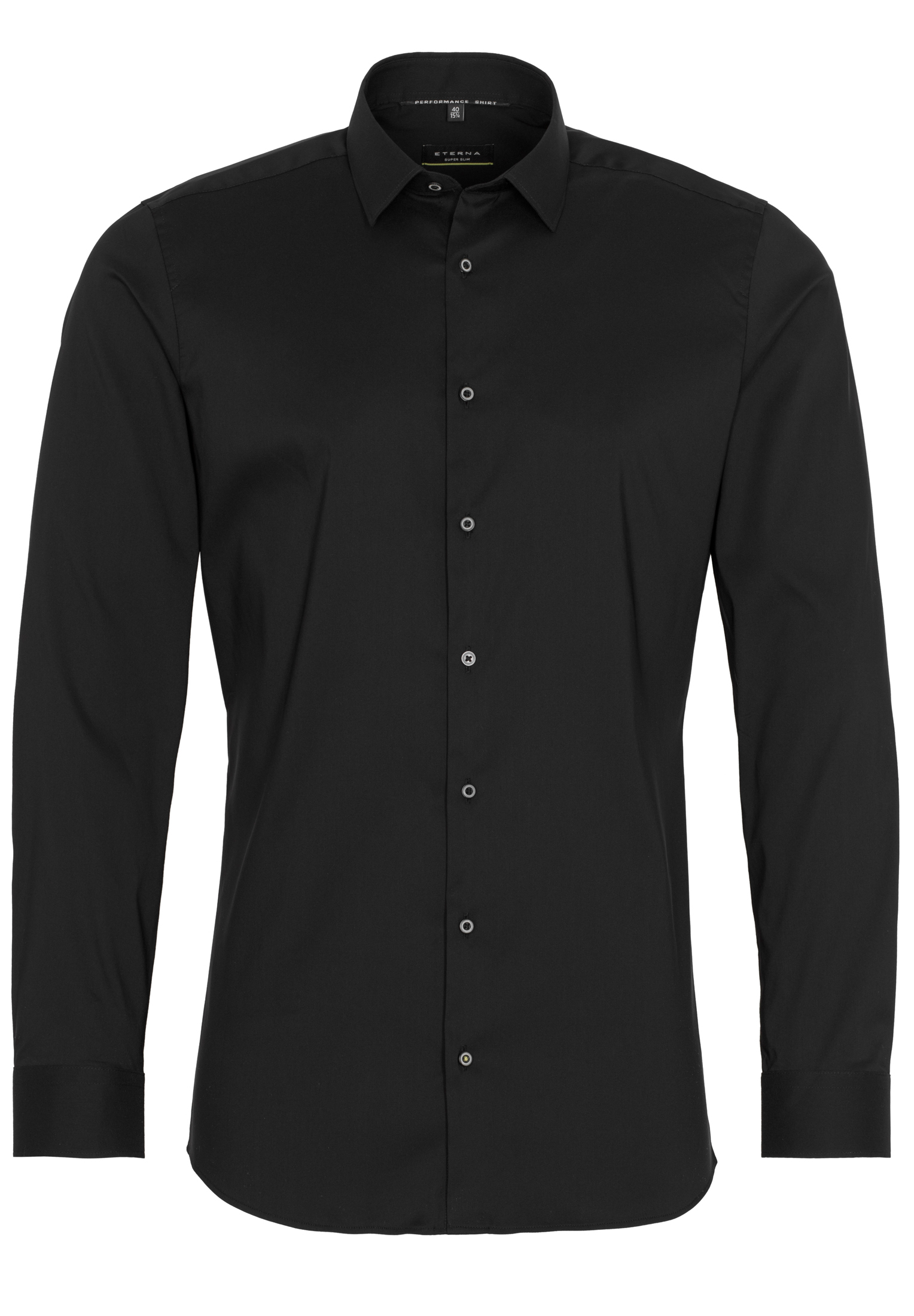 SUPER SLIM Performance Shirt in schwarz unifarben