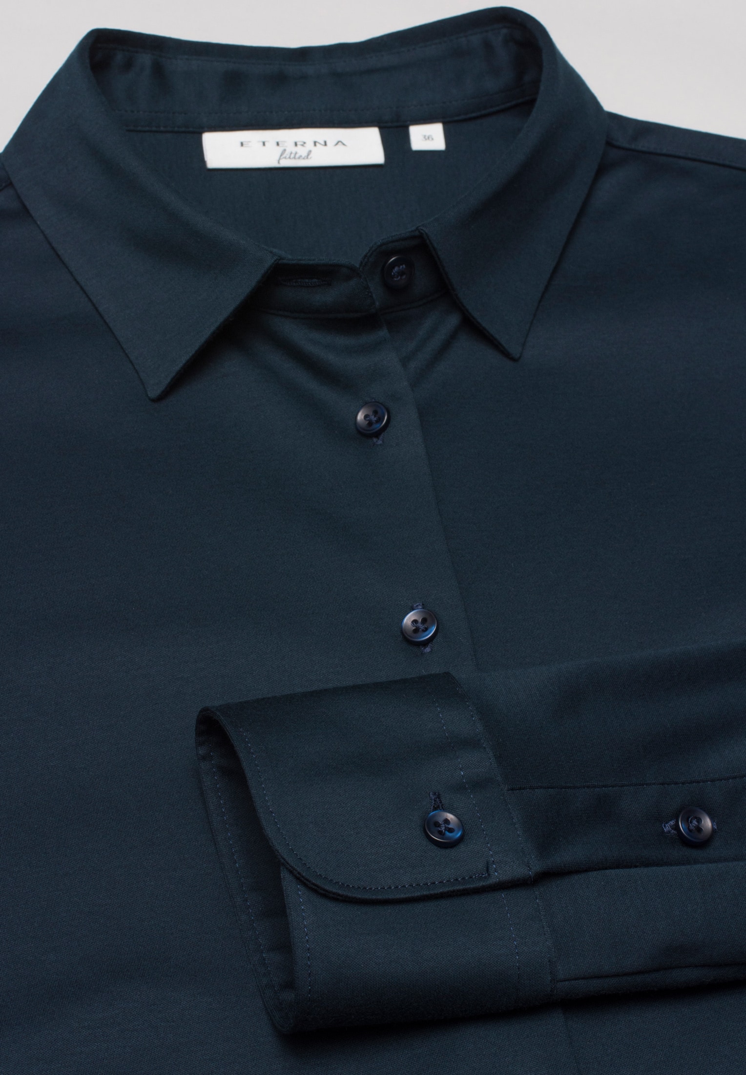 Jersey Shirt Bluse in navy unifarben