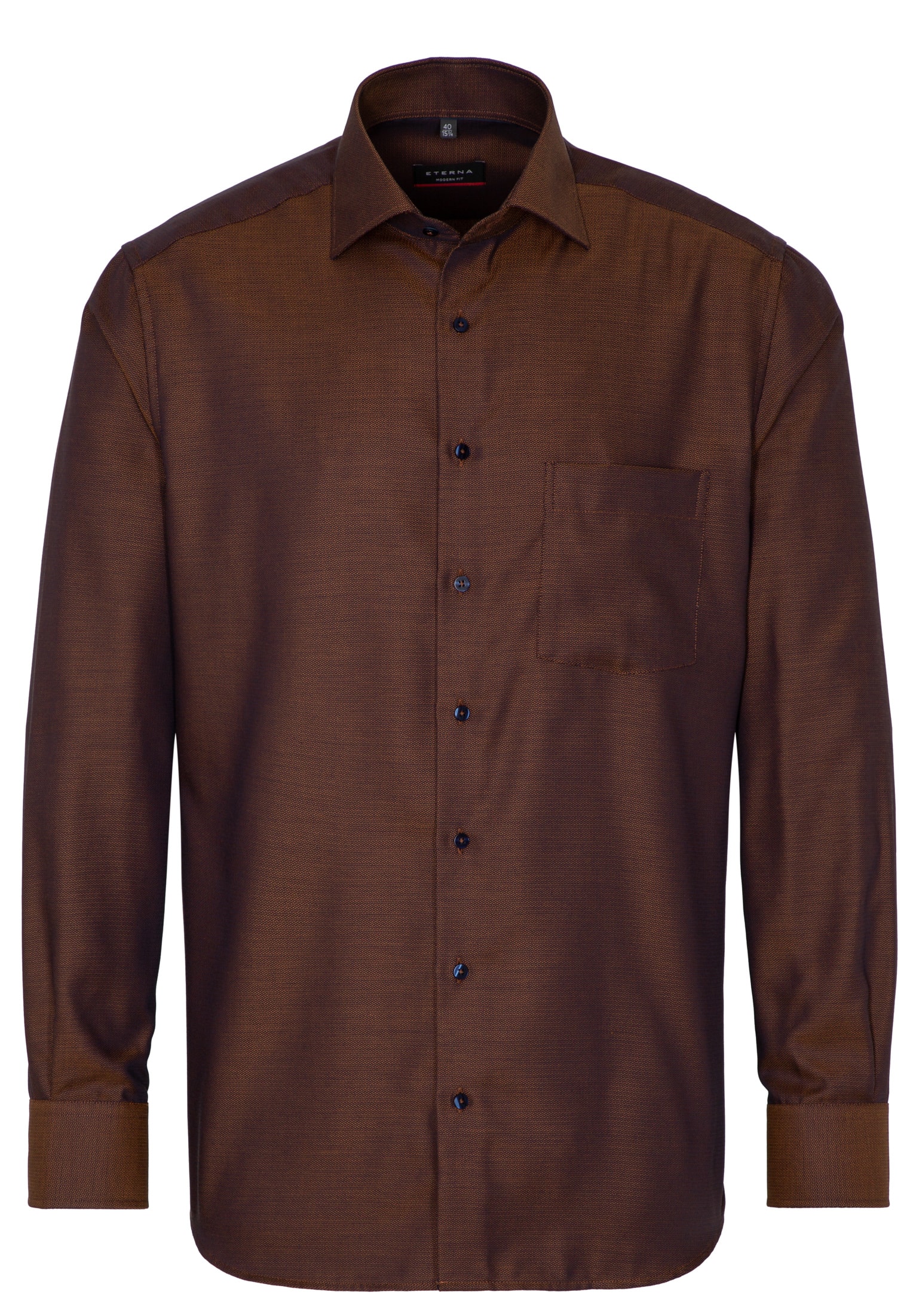 MODERN FIT Overhemd in bruin gestructureerd