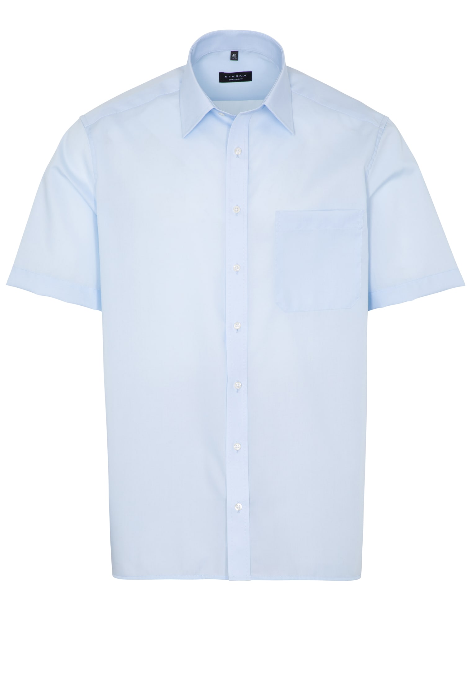 ETERNA plain poplin short-sleeved shirt COMFORT FIT