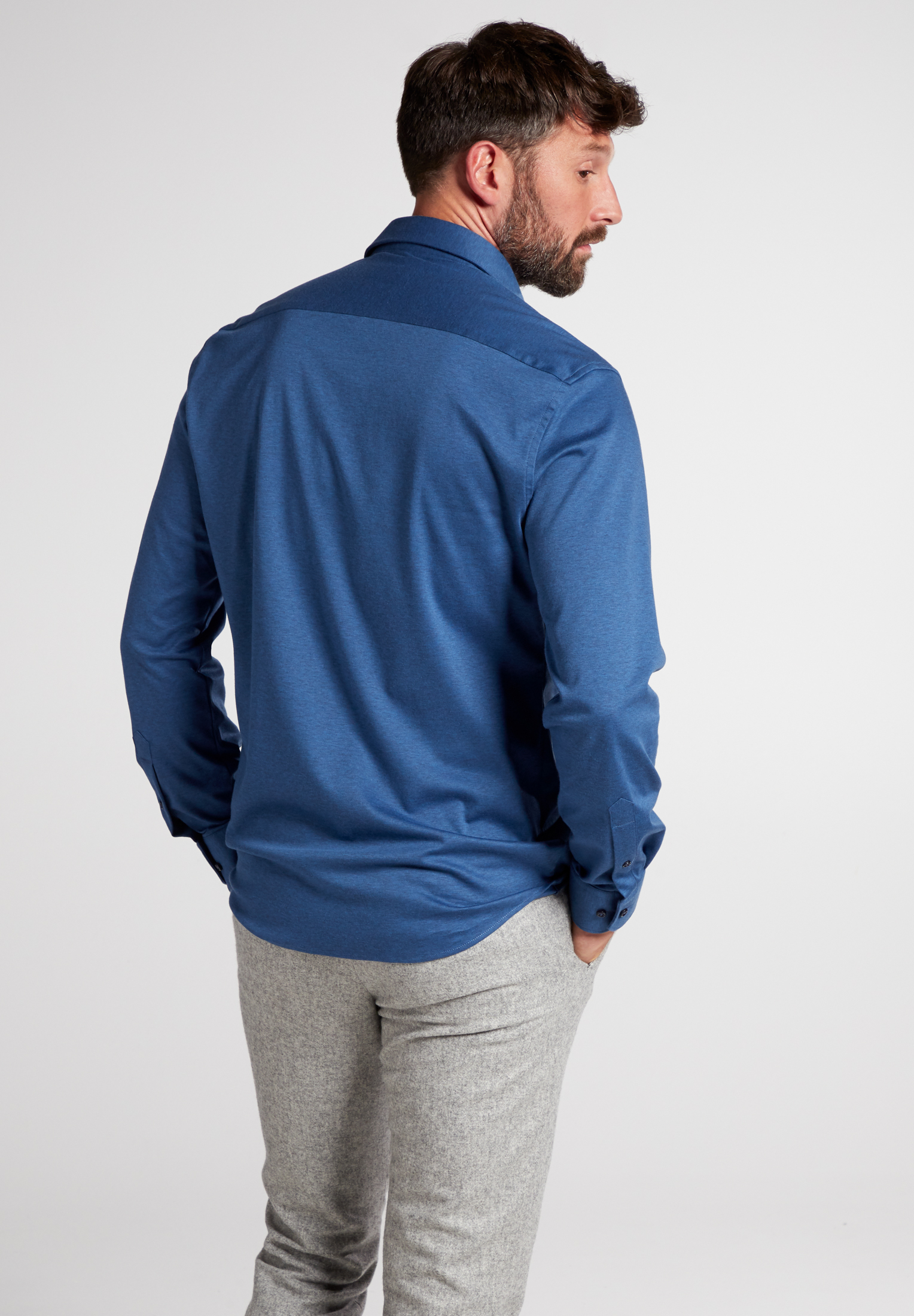 MODERN blau 47 unifarben | 1SH00374-01-41-47-1/1 | blau | FIT Jersey Shirt Langarm in |