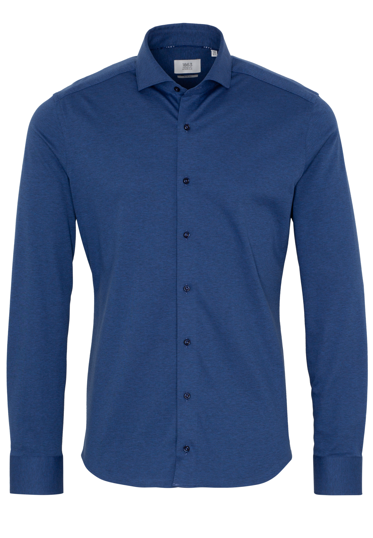 SLIM FIT Jersey Shirt in blauw vlakte