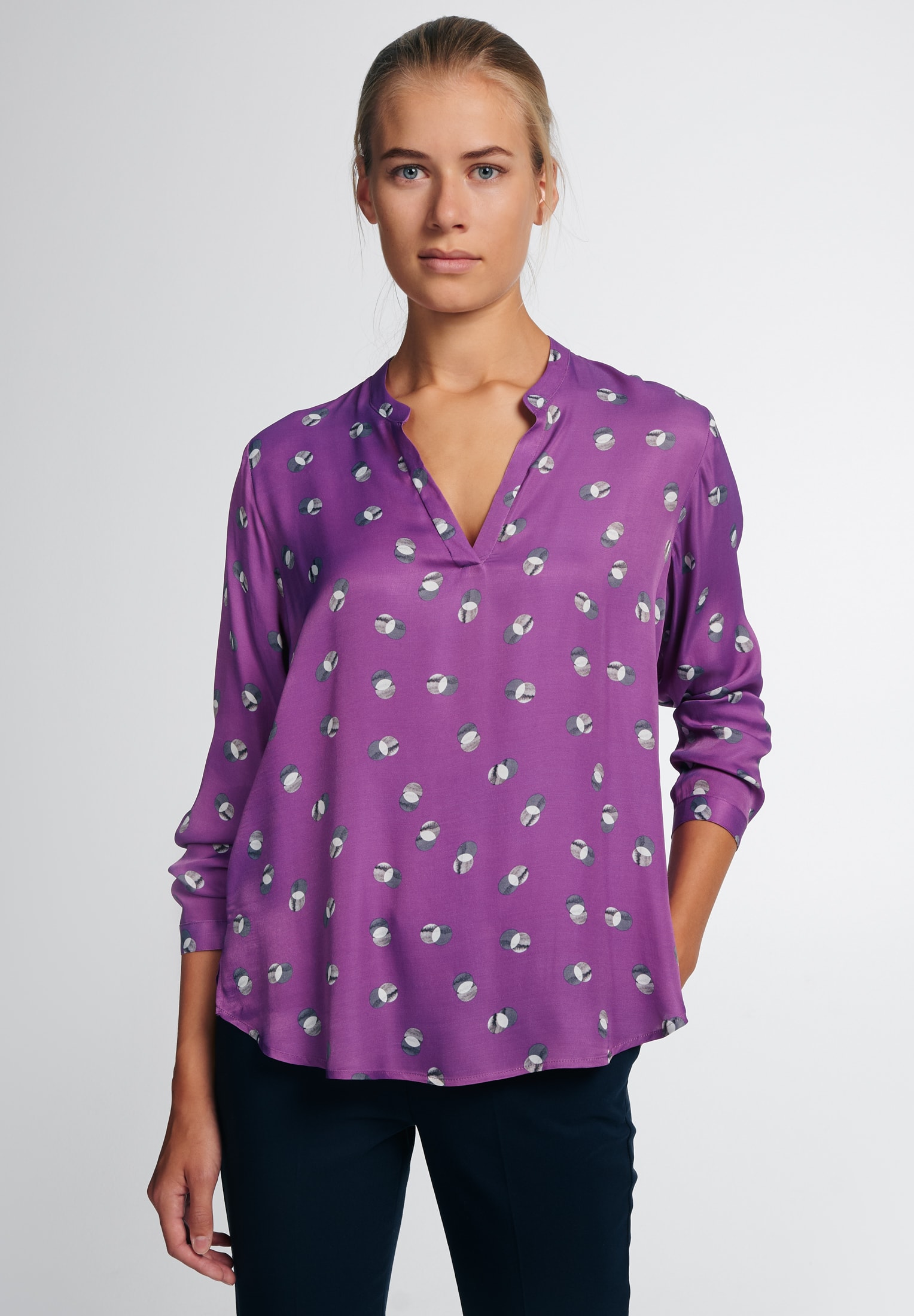 tunic in violet printed