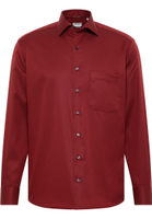 COMFORT FIT Cover Shirt in dunkelrot unifarben