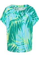 T-shirt blouse in lime printed