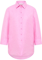 Linen Shirt Bluse in rosa unifarben