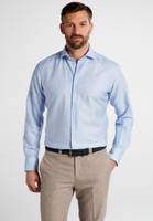 MODERN FIT Linen Shirt in hellblau unifarben
