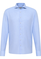 MODERN FIT Linen Shirt in azure plain