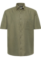 COMFORT FIT Linen Shirt in kaki vlakte