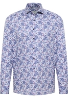 COMFORT FIT Overhemd in blauw gedrukt