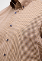 COMFORT FIT Overhemd in karamel geruit