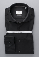 SLIM FIT Soft Luxury Shirt in zwart vlakte