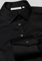 Satin Shirt Bluse in schwarz unifarben