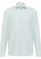 MODERN FIT Linen Shirt in turquoise vlakte