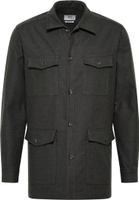 MODERN FIT Overshirt in schwarz unifarben