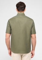 COMFORT FIT Linen Shirt in kaki vlakte
