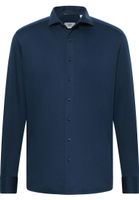 COMFORT FIT Jersey Shirt in donkerblauw vlakte