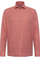 MODERN FIT Linen Shirt in rot unifarben