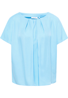 Viscose Shirt Blouse in azuurblauw vlakte