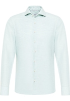 SLIM FIT Linen Shirt in turquoise plain