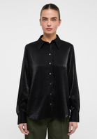 shirt-blouse in black plain
