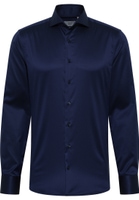 SLIM FIT Luxury Shirt in donkerblauw vlakte